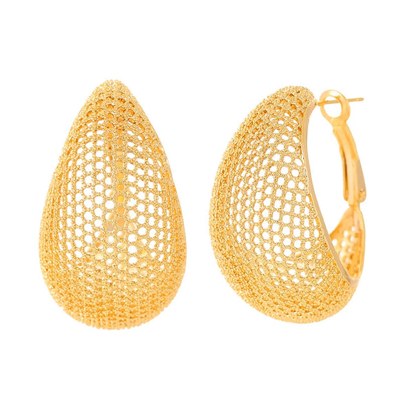 Goldplated Metal Dropshaped Geometric Ear Cuff Earrings For Women Personalized Minimalist Fashion Jewelry