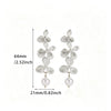 Goldplated Stainless Steel Floral Petal Tassel Stud Earrings For Women Elegant Botanical Statement Jewelry