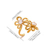 Goldplated Stainless Steel Open Doublelayer Flower Ring With Bright Zircon Details For Women