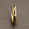Goldplated Tungsten Steel Couple Rings With Starry Sky Gold Foil Inlay Minimalist Geometric Unisex Bands Wholesale