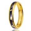 Goldplated Tungsten Steel Couple Rings With Starry Sky Gold Foil Inlay Minimalist Geometric Unisex Bands Wholesale