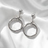 Goldtone Oversized Round Hoop Earrings For Women Electroplated Iron Alloy Geometric Statement Jewelry With Stainless Steel Posts
