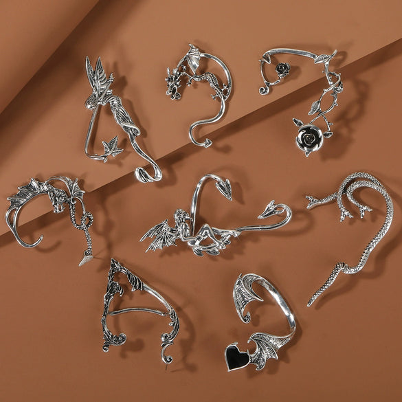 Gothic Alloy Earrings With Geometric Style And Electroplating Process For Women