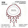 Gothic Dark Red Crystal Beaded Necklace With Blood Drip Tassel Pendant Alloy Clavicle Chain Handmade Beadwork And Lobster Clasp For Women