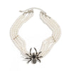 Gothic Dark Wind Simulation Spider Imitation Pearl Alloy Pendant Women's Multi Layer Clavicle Chain Necklace With Ball Chain