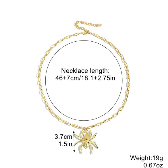 Gothic Halloween Alloy Skull Pendant Necklace With Geometric Pattern And Electroplating Water Wave Chain Unisex