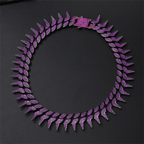 Gothic Hip-Hop Punk Chain Necklace Zinc Alloy Inlay Rhinestones Men'S Necklace