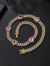 Gothic Hip-Hop Punk Chain Necklace Zinc Alloy Three-Dimensional Diamond Rhinestones Women'S Necklace