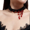 Gothic Imitation Pearl Velvet Crystal Geometric Tassel Ball Chain Necklace With Electroplating For Women