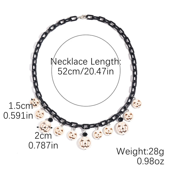 Gothic Jewelry Halloween Bat Ghost Skull Pumpkin Spider Pendant Necklace Zinc Alloy Electroplating