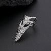 Gothic Punk Design Advanced Joint Ring Alloy Geometric Electroplated Unisex Retro Adjustable Opening Ring