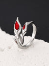 Gothic Punk Design Advanced Joint Ring Alloy Geometric Electroplated Unisex Retro Adjustable Opening Ring