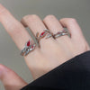 Gothic Punk Design Advanced Joint Ring Alloy Geometric Electroplated Unisex Retro Adjustable Opening Ring