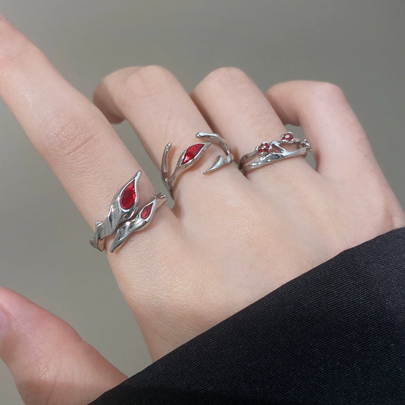 Gothic Punk Design Advanced Joint Ring Alloy Geometric Electroplated Unisex Retro Adjustable Opening Ring