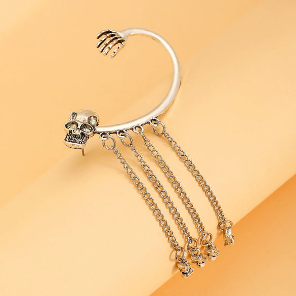 Gothic Skull Hand Rock Style Alloy Electroplated Earrings