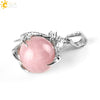 Gothic Style Dragon Claw Natural Stone Round Ball Crystal Pendant With Copper Accessories Minimalist Neutral Jewelry