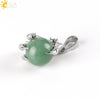 Gothic Style Dragon Claw Natural Stone Round Ball Crystal Pendant With Copper Accessories Minimalist Neutral Jewelry