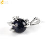 Gothic Style Dragon Claw Natural Stone Round Ball Crystal Pendant With Copper Accessories Minimalist Neutral Jewelry