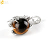 Gothic Style Dragon Claw Natural Stone Round Ball Crystal Pendant With Copper Accessories Minimalist Neutral Jewelry