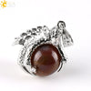 Gothic Style Dragon Claw Natural Stone Round Ball Crystal Pendant With Copper Accessories Minimalist Neutral Jewelry