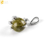 Gothic Style Dragon Claw Natural Stone Round Ball Crystal Pendant With Copper Accessories Minimalist Neutral Jewelry