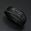 Gothic Style Magnetic Buckle Handwoven Leather Men's Bracelet With Geometric Pattern And Crack Gold Word