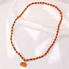 Gothic Style Pumpkin Skull Necklace And Bat Beaded Bracelet For Women Alloy Jewelry With Cartoon And Geometric Animal Patterns Electroplated