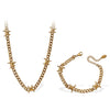 Gothic Style 316L Stainless Steel Thorns Necklace And Bracelet Unisex 18K Gold Plated