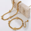 Gothic Style 316L Stainless Steel Thorns Necklace And Bracelet Unisex 18K Gold Plated