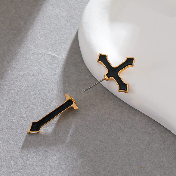 Gothic Sword Women's Alloy Ear Studs With Geometric Pattern And Electroplating Treatment