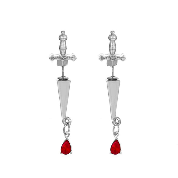 Gothic Sword Women's Alloy Ear Studs With Geometric Pattern And Electroplating Treatment