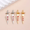 Gothic Sword Women's Alloy Ear Studs With Geometric Pattern And Electroplating Treatment