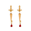 Gothic Sword Women's Alloy Ear Studs With Geometric Pattern And Electroplating Treatment