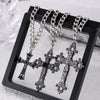Gothic Vintage Punk Hiphop Cross Necklace For Unisex Alloy Material With Electroplating Treatment Geometric Pattern