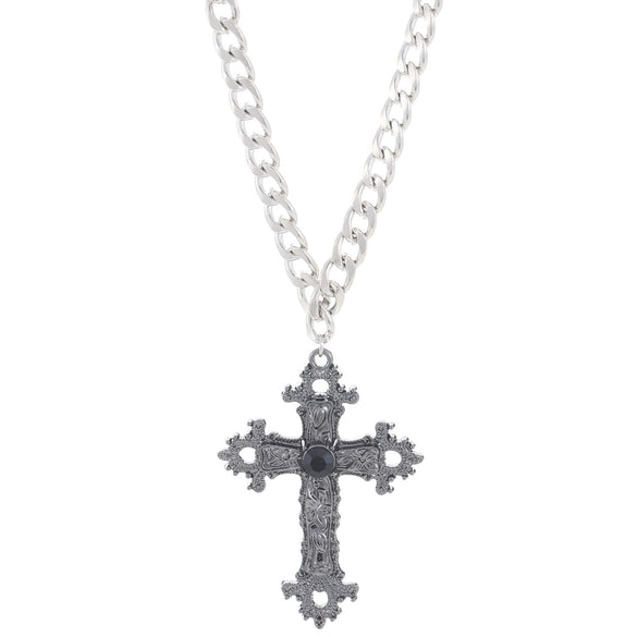 Gothic Vintage Punk Hiphop Cross Necklace For Unisex Alloy Material With Electroplating Treatment Geometric Pattern