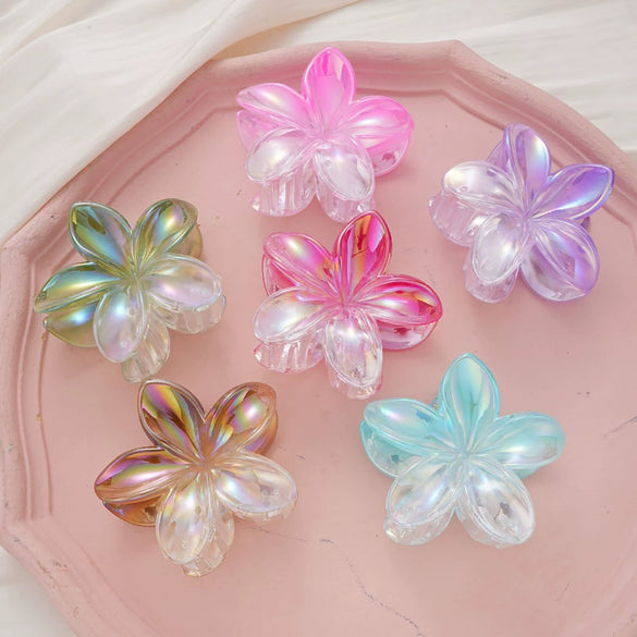 Grab Clip Hairpin Plastic Resin Egg Flower Style Baking Paint Headwear