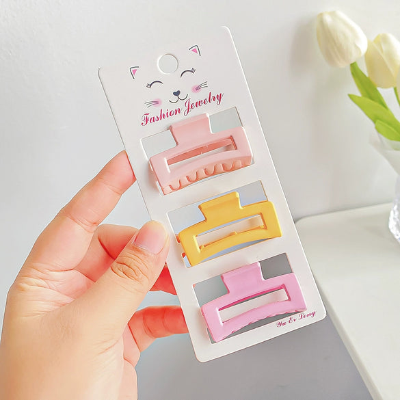 Grab Clip Hairpin Plastic Resin Handmade Lovely Geometric For Girls