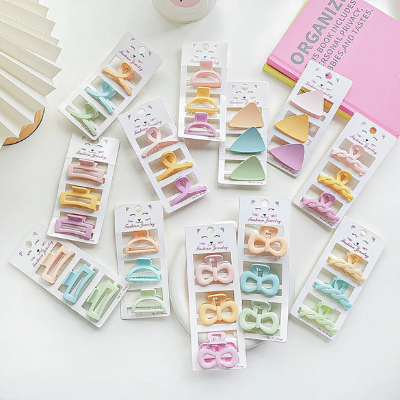 Grab Clip Hairpin Plastic Resin Handmade Lovely Geometric For Girls
