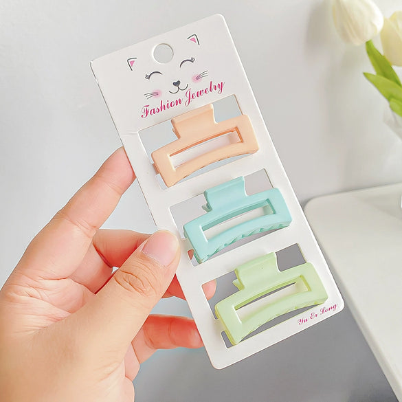 Grab Clip Hairpin Plastic Resin Handmade Lovely Geometric For Girls
