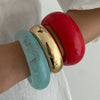 Gradient Acrylic Resin Wide Smooth Exaggerated Personality Geometric Electroplated Bracelet