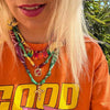 Gradient Cross Geometric Copper Necklace Retro Niche Design Electroplating Unisex
