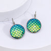 Gradient Fish Scale Geometric Hoop Earrings In Zinc Alloy Animal Inspired Statement Jewelry For Women And Men