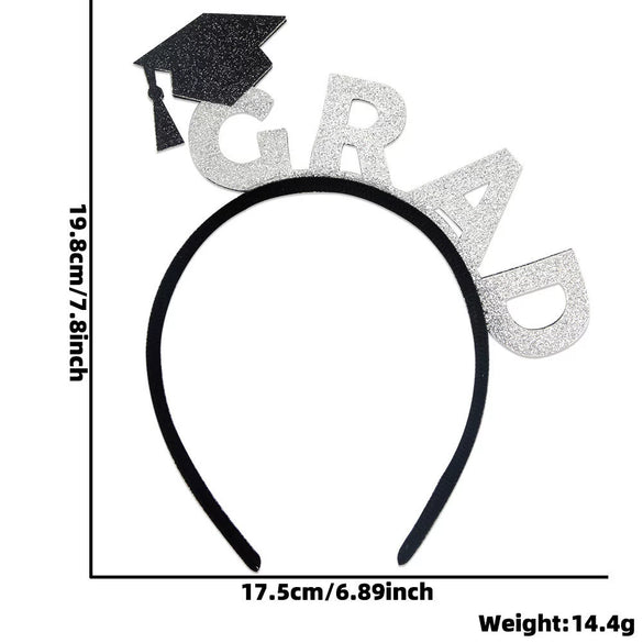 Graduation Season Headband Hanging Spike Doctor Hat Headwear In Plastic Glitter Felt With Semi Manual Semi Mechanical Process