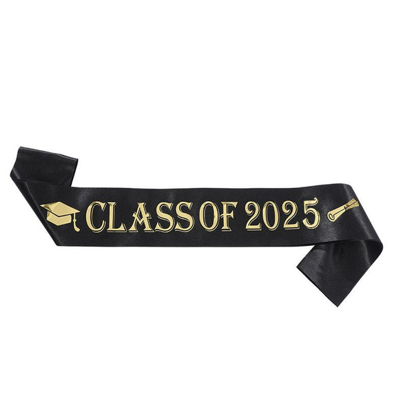 Graduation Shoulder Straps Etiquette Straps Glitter Cloth Bronzing Party Ribbons With Letters Numbers Text Style