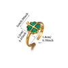 Green Leaf And Butterfly Ring With Dripping Oil Finish Simple Botanical Open Finger Ring For Women Wholesale