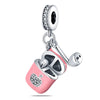 Guitar Headphone Charm Beads Jewelry Accessories Silverplated Copper Dripping Oil Style Compatible With Pandora Bracelets