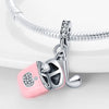 Guitar Headphone Charm Beads Jewelry Accessories Silverplated Copper Dripping Oil Style Compatible With Pandora Bracelets