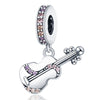 Guitar Headphone Charm Beads Jewelry Accessories Silverplated Copper Dripping Oil Style Compatible With Pandora Bracelets