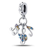 Guitar Headphone Charm Beads Jewelry Accessories Silverplated Copper Dripping Oil Style Compatible With Pandora Bracelets