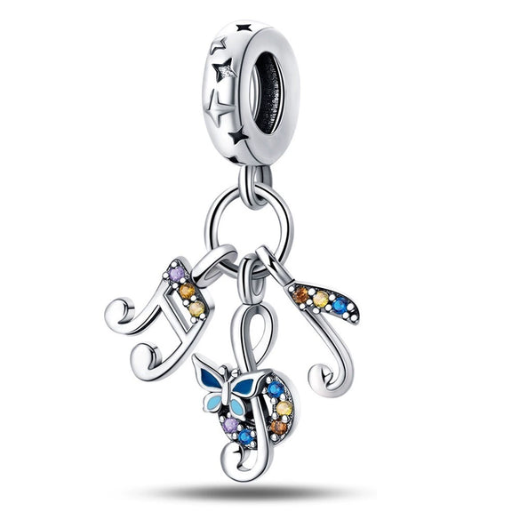 Guitar Headphone Charm Beads Jewelry Accessories Silverplated Copper Dripping Oil Style Compatible With Pandora Bracelets